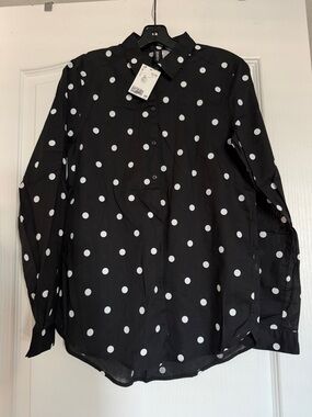 H&M Black Shirt with White Polka Dots.